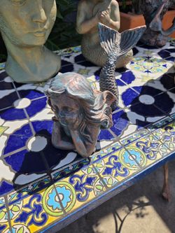 beautiful mermaid figure, made of cement