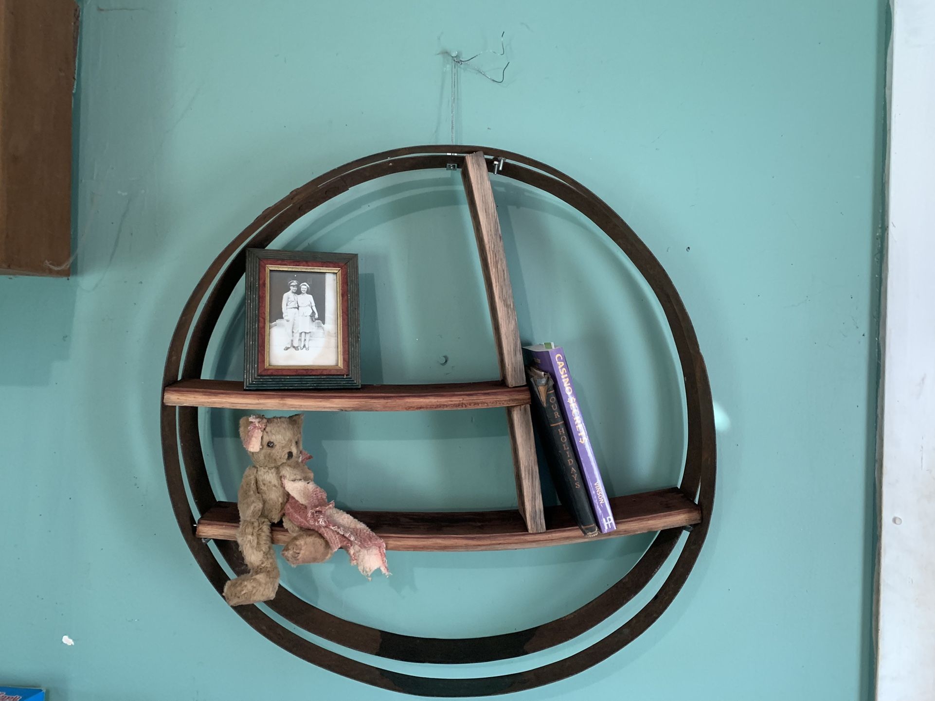 Whiskey Barrel Rings Floating Shelf