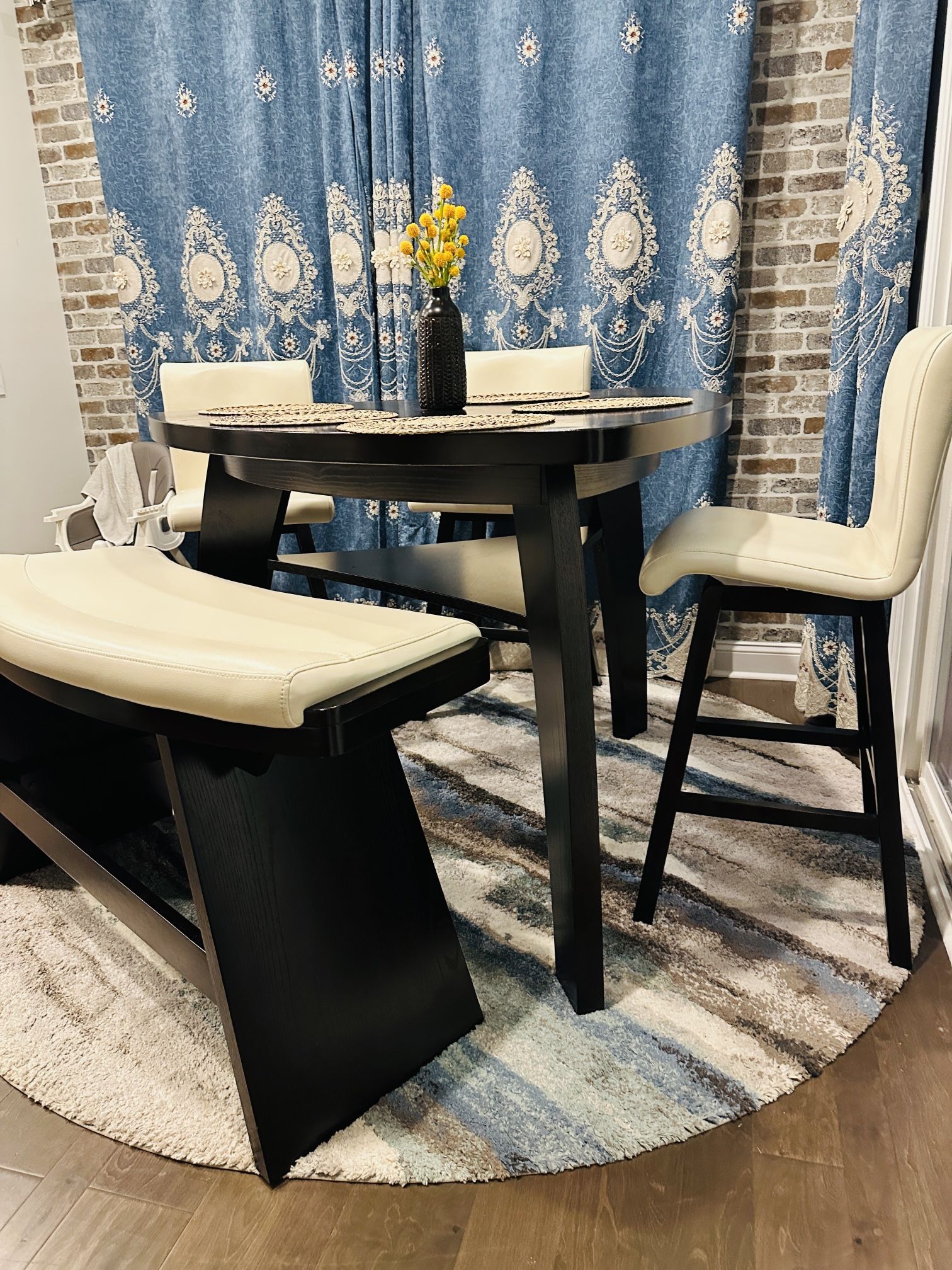 Like Brand New Counter Height Dining Table Set With One Table, 3 Chair And 1 Bench