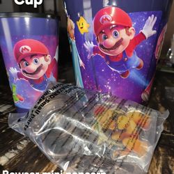 Super Mario Galaxy Bowser Mini Cauldron Keychain Popcorn Bucket Bag Clip, Tin And Cup 