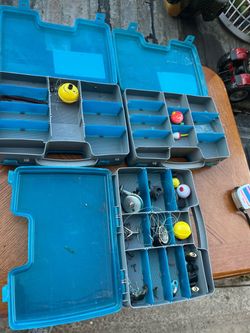 Assorted lot of tackle boxes