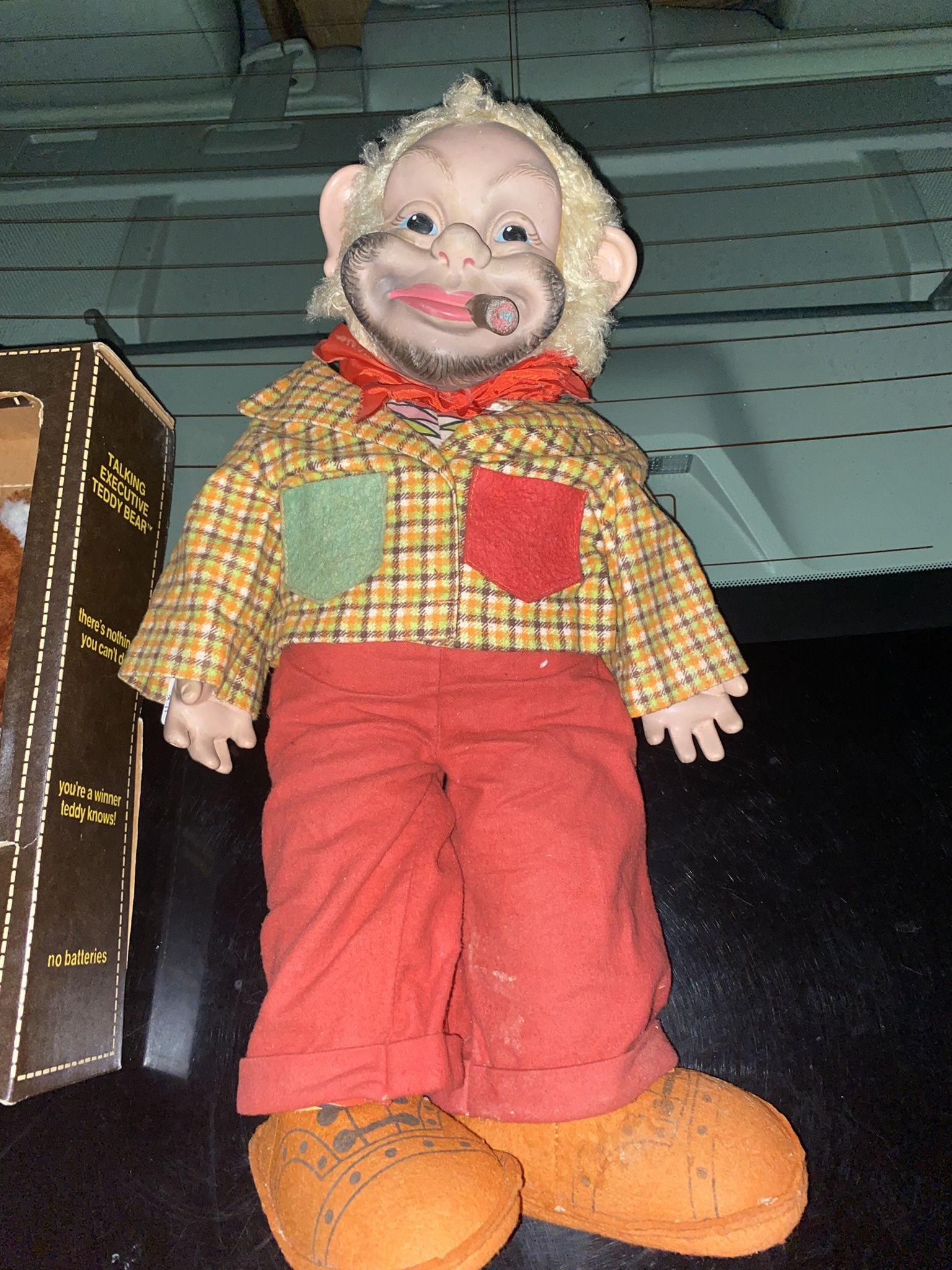 Vintage 1956 Stuffed Rubber Face Hobo Clown The Rushton Company Cigar star creations