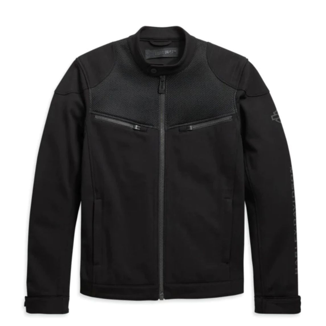 Men’s Black Harley-Davidson 3D Mesh Accent Slim Fit Jacket