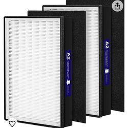 2 Pack A2 H13 HEPA Replacement Filter Compatible with 3M Filtrete Room Air Purifier Models FAP-CO2-A2, FAP-C03-A2, FAP-TO3-A2, Part # 1150101