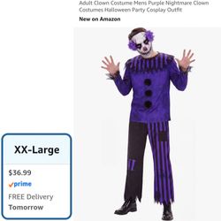 Male Evil Clown - Size 2XL.