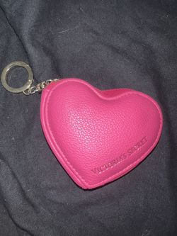 Victoria’s Secret pink puffy heart coin keychain