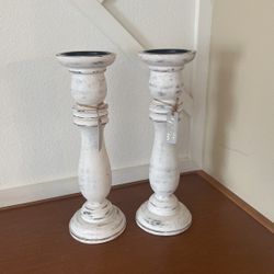 distressed candle holders 