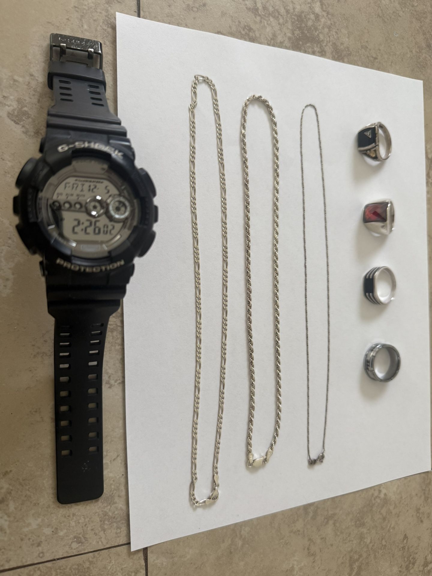 g shock watch and sterling silver 