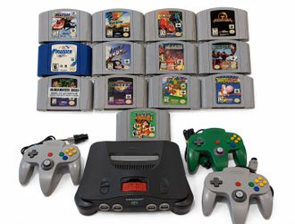 Nintendo 64 N64 Console Bundle 13 Games 3 Controllers Mario Kart Banjo Tooie