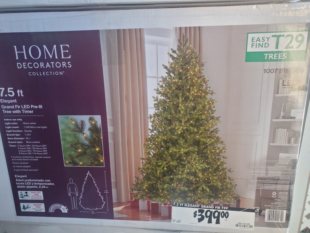 T29 Home Decorators Collection 7.5 ft 1500 Elegant Grand Fir MICRO DOT Christmas Tree