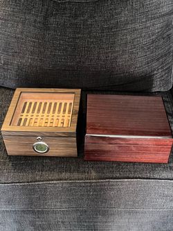 Two Wooden Cigar Humidors