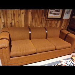 VINTAGE PULL-OUT SOFA WITH LEATHER STRAPS