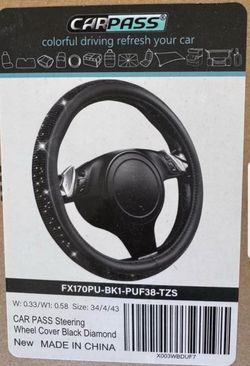 Car Pass Black Diamond Steering Wheel Cover