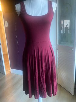Burgundy Sleeveless Skater Dress