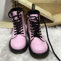 Dr. Martens  1460 J Girls Size 13 Pink Leather Lace Up Ankle Boots
