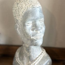 Rare Hand-Carved African Bust – Unique Stone Sculpture
