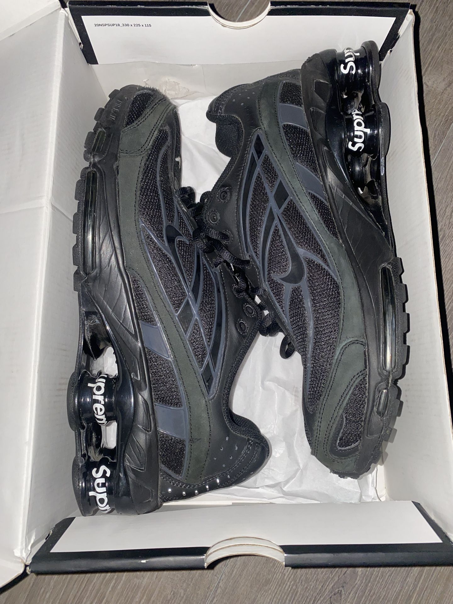 Supreme X Nike Shox Ride 2 SP Black Size 10 Used With Box