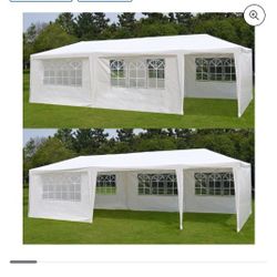 30 x 10 ' White Gazebo Wedding Party Tent Canopy With 6 Windows & 2 Sidewalls-8