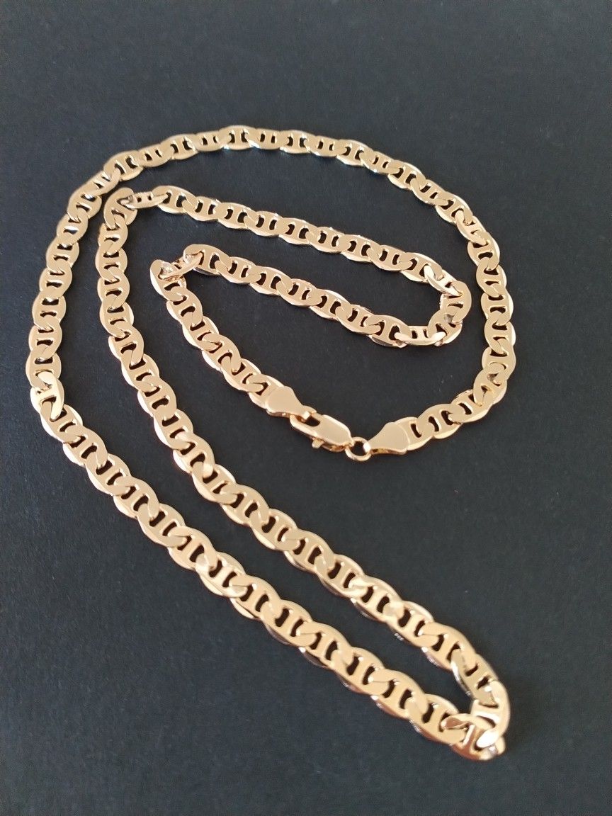 Gold 18k Plated Curb Necklace Chain