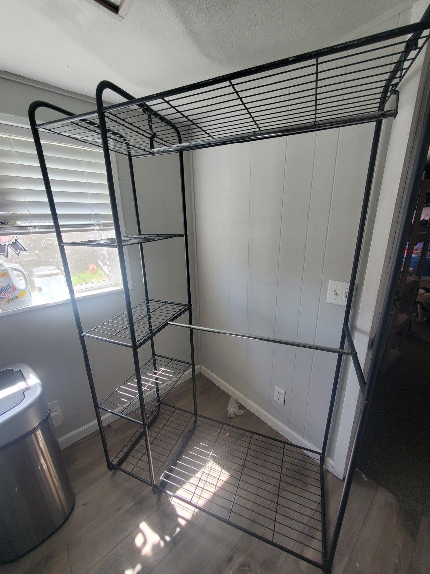 Metal Closet With Organizing Shelfing 
73 tall
45¾ wide
20 depth 