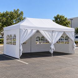 10 x 20 Pop Up Canopy With Sidewalls and Weights
