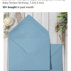 50 Dusty Blue Envelopes 