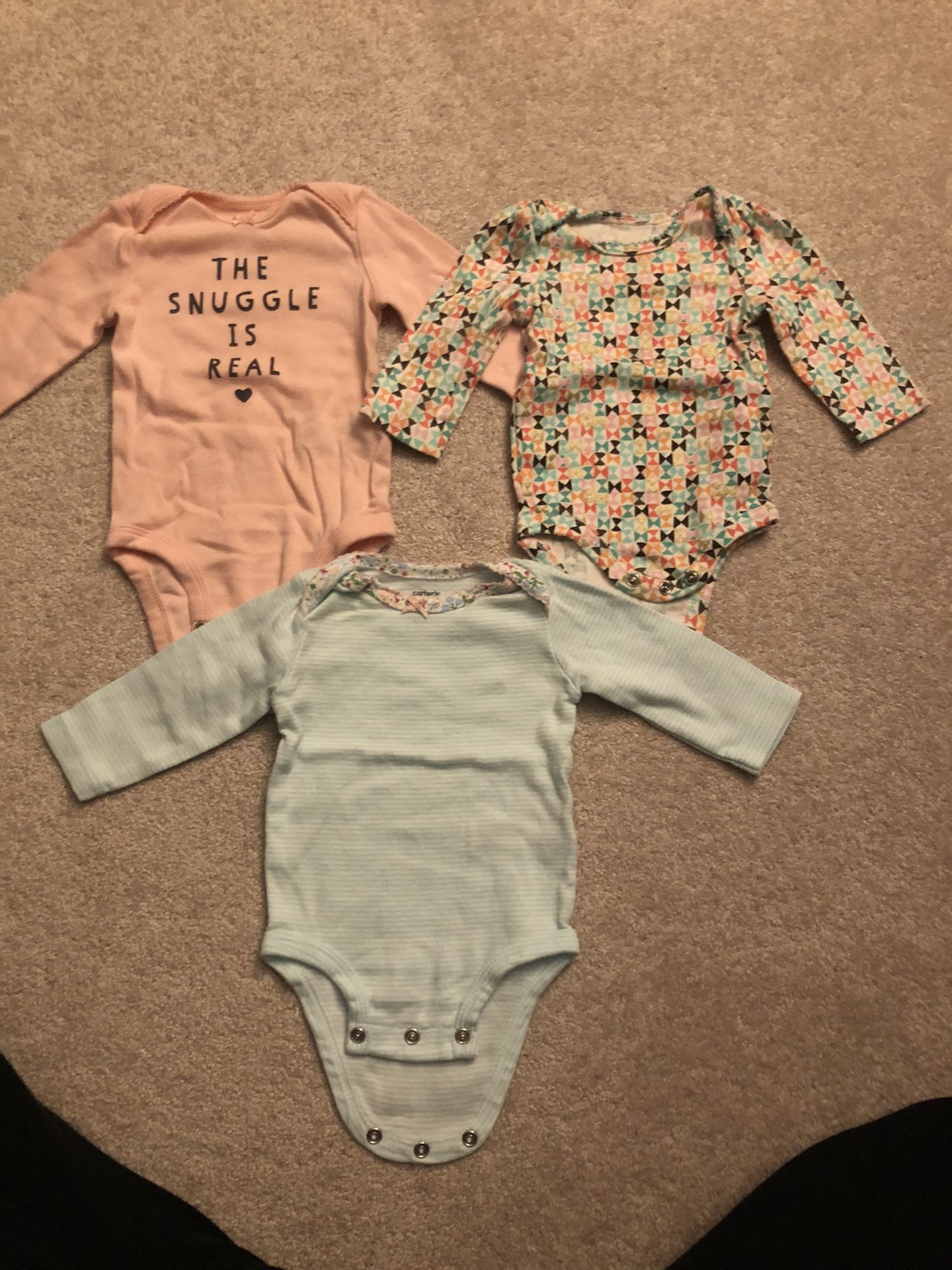 3 month girl long sleeved onesies