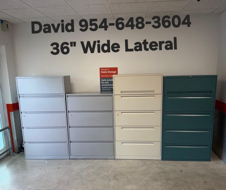 (5) Available STEELCASE 36" 5-Drawer Lateral File Cabinets Cabinet w/ Keys $200. FIRM We DELIVER!!!