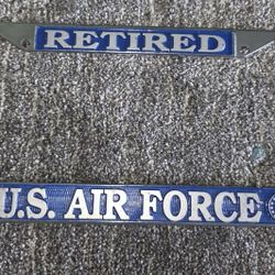 RETIRED AIR FORCE LICENSE PLATE FRAME(METAL)