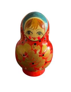 Vintage Polkhovski Maidan Nesting HandPainted Wood Doll