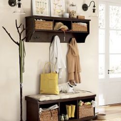 Entryway Bench & Hanging Shelf from Pottery Barn