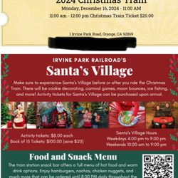 Train Tickets For 12/16 At 11am 4 Tickets 