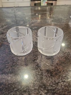 Partylite counterpoint frosted votive holders