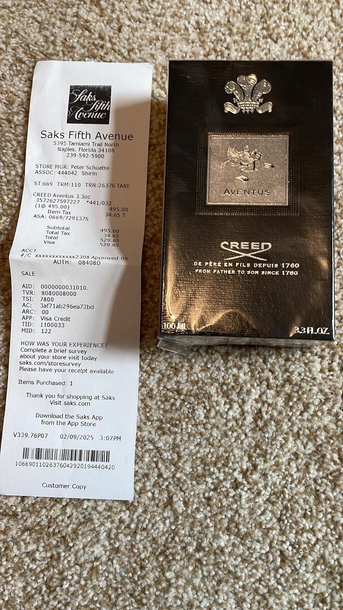 Creed Aventus 3.3 Oz (SEALED)