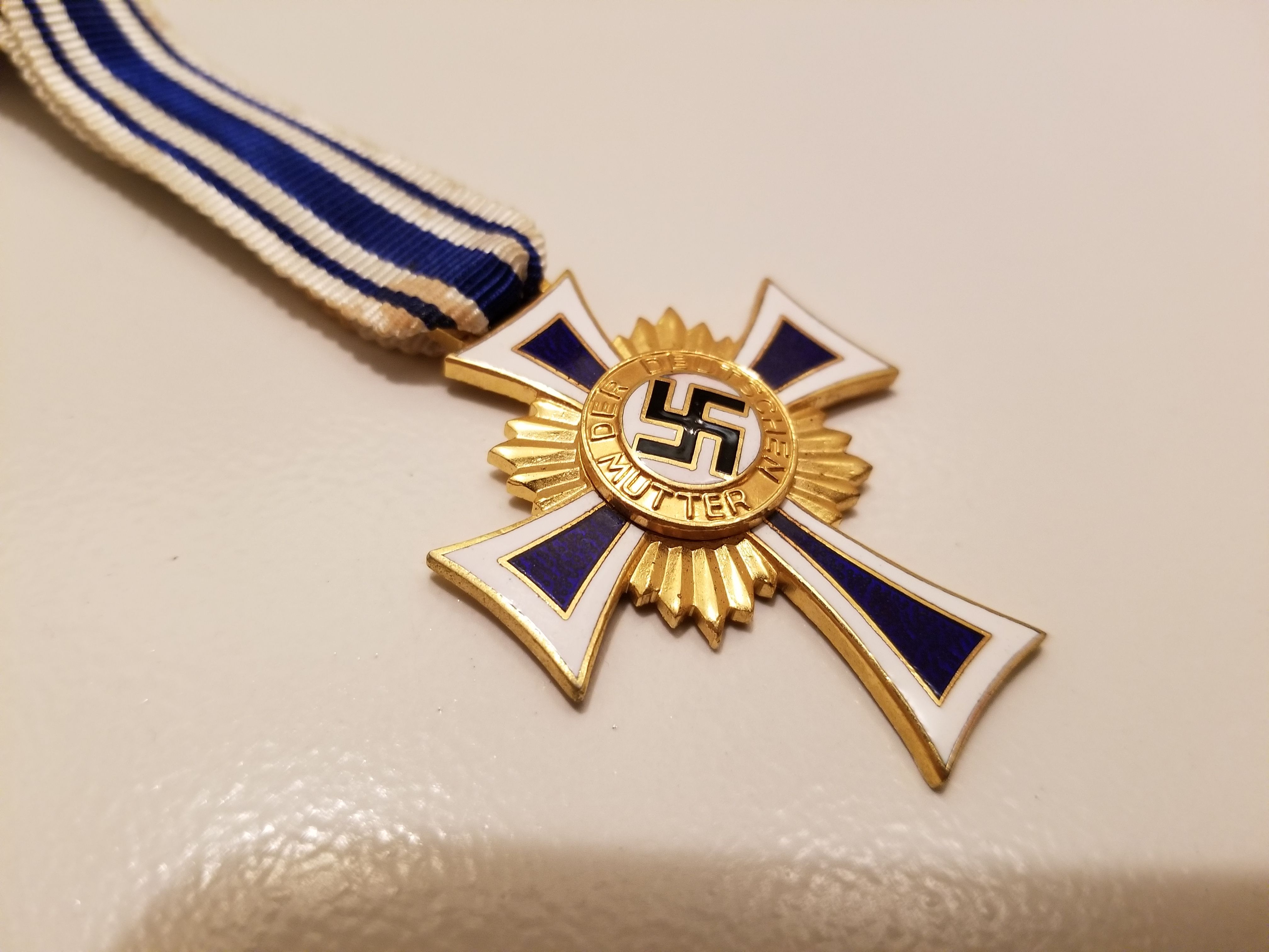 Rare 1938 WW2 WWII World War 2 German Mothers Cross Necklace Jewelry Pin
