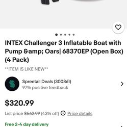 INTEX Challenge 3 inflatable boat with pump