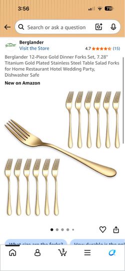 Berglander 12-Piece Gold Dinner Fork Set