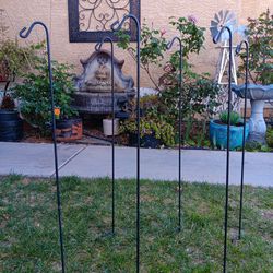 Garden Shepherd's Hooks / Plant / Basket Hangers Set Of 6! Yard / Garden Decor ~