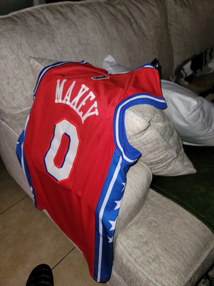 Tyrese Maxey Men's Size 2XL 2XLARGE Philadelphia 76ers Jersey Nike New Blue  White for Sale in Lincoln, NE - OfferUp