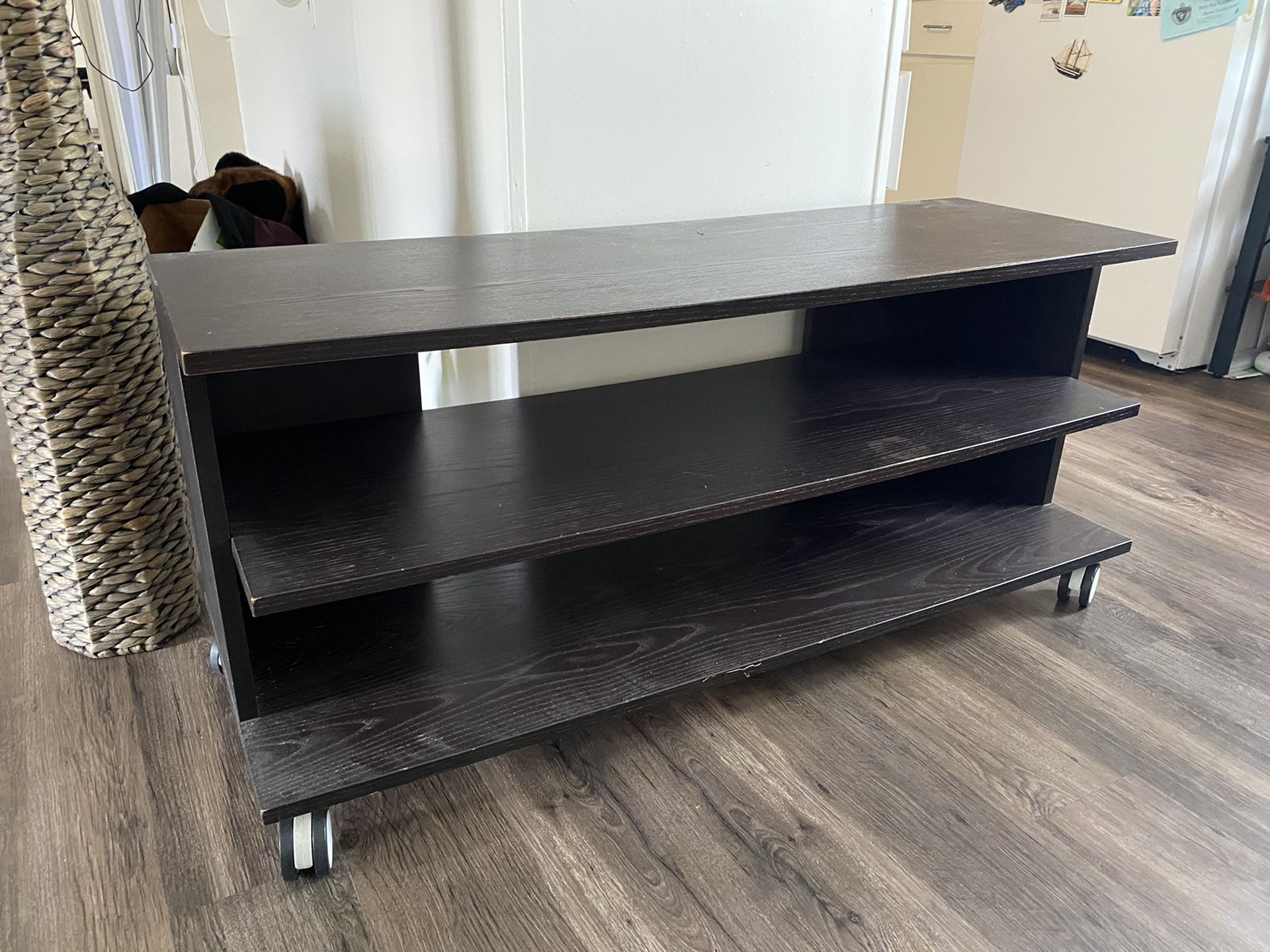3 shelve stand /tv stand / or shoe rack with wheels
