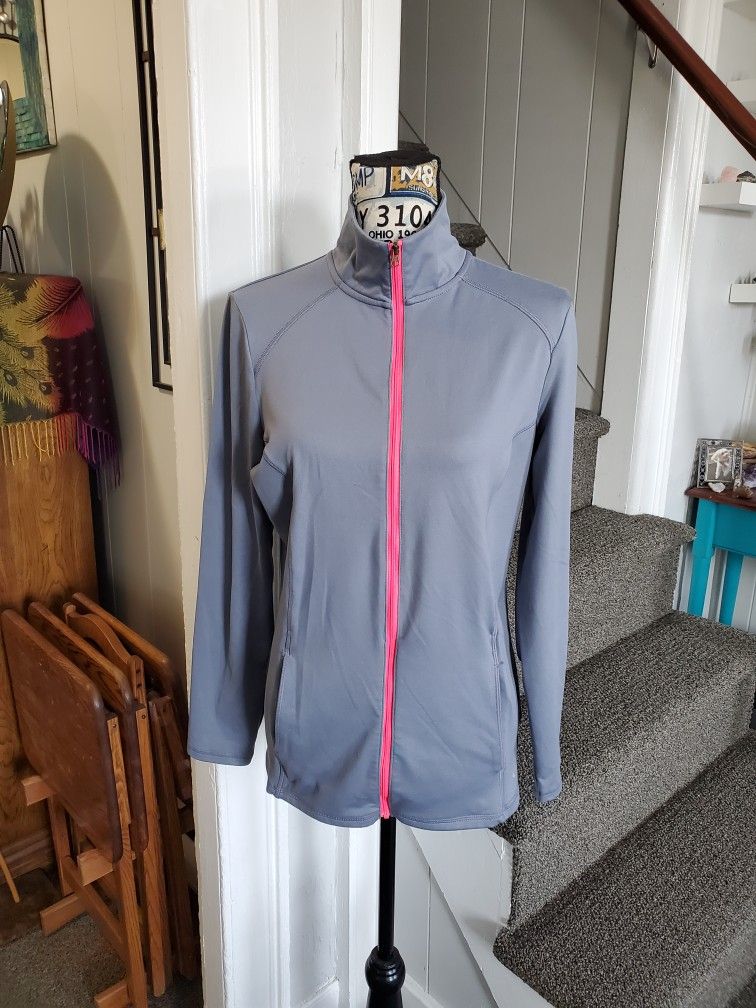 CHAMPION~ GRAY & HOT PINK ZIP UP ATHLETIC JACKET!