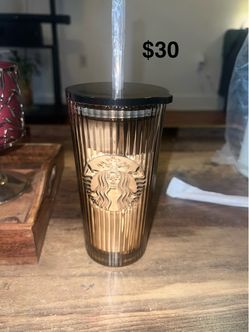 New Starbucks 2026 fall release brown glass ribbed tumbler cup