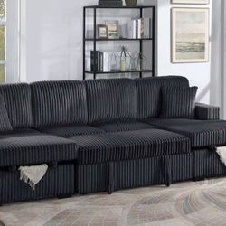 ✅️✅️4-Piece Convertible Sectional
Sleeper Sofa, Chaise Storage, Sofa Storage & USB Port✅️✅️