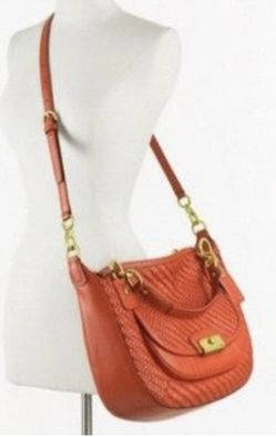 Coach Orange Purse Medium Size 