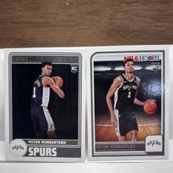 2023-24 Panini NBA Hoops Victor Wembanyama Rookie RC Base and Tribute #277 #298