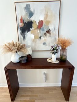 Dark Wood Waterfall Console Table