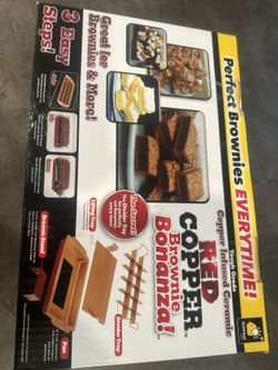 Red Copper Brownie Bonanza Pan 9" X 13" Copper Infused Non Stick 4PC PFOA Free