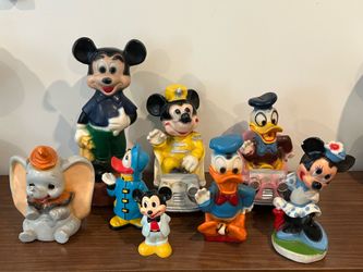 Vintage 80s Mickey Mouse and friends Disney coin banks