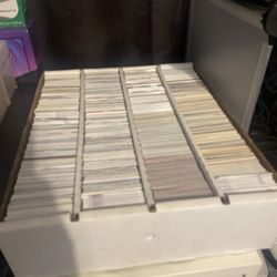 huge box of sports cards