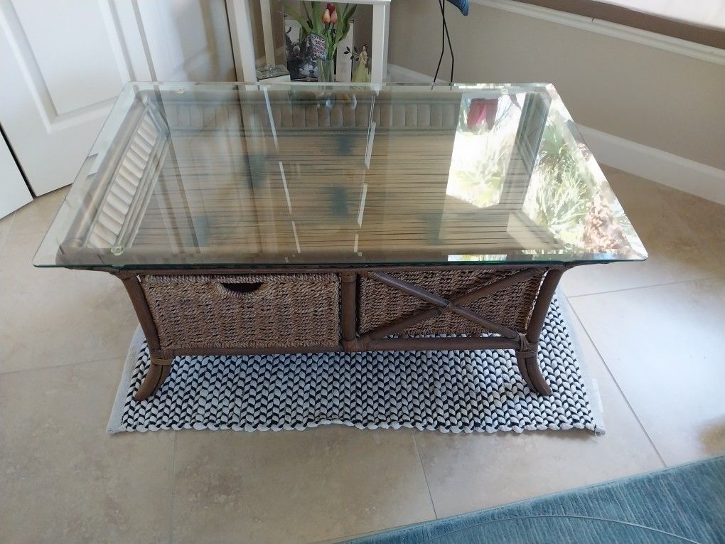 Wicker Display Coffee Table